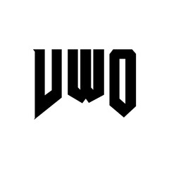 VWO letter logo design for technology company. VWO logo design black and white color combination. VWO logo, VWO vector, VWO design, VWO icon, VWO alphabet. VWO typography logo design.
