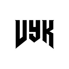 VYK letter logo design for technology company. VYK logo design black and white color combination. VYK logo, VYK vector, VYK design, VYK icon, VYK alphabet. VYK typography logo design.