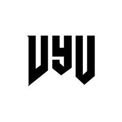 VYU letter logo design for technology company. VYU logo design black and white color combination. VYU logo, VYU vector, VYU design, VYU icon, VYU alphabet. VYU typography logo design.