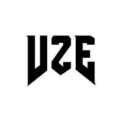 Obraz premium VZE letter logo design for technology company. VZE logo design black and white color combination. VZE logo, VZE vector, VZE design, VZE icon, VZE alphabet. VZE typography logo design.