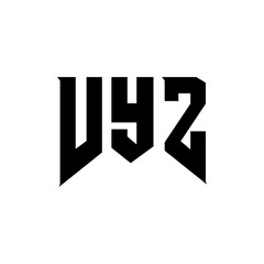VYZ letter logo design for technology company. VYZ logo design black and white color combination. VYZ logo, VYZ vector, VYZ design, VYZ icon, VYZ alphabet. VYZ typography logo design.