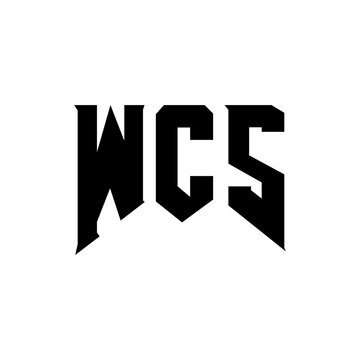 WCS letter logo design for technology company. WCS logo design black and white color combination. WCS logo, WCS vector, WCS design, WCS icon, WCS alphabet. WCS typography logo design.