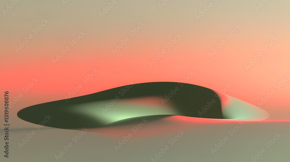 Poster a flowing curved form is featured in a gradient background