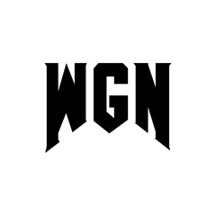 WGN letter logo design for technology company. WGN logo design black and white color combination. WGN logo, WGN vector, WGN design, WGN icon, WGN alphabet. WGN typography logo design.