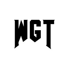 WGT letter logo design for technology company. WGT logo design black and white color combination. WGT logo, WGT vector, WGT design, WGT icon, WGT alphabet. WGT typography logo design.
