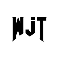 WJT letter logo design for technology company. WJT logo design black and white color combination. WJT logo, WJT vector, WJT design, WJT icon, WJT alphabet. WJT typography logo design.