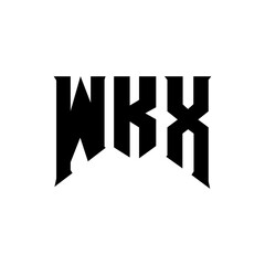 WKX letter logo design for technology company. WKX logo design black and white color combination. WKX logo, WKX vector, WKX design, WKX icon, WKX alphabet. WKX typography logo design.