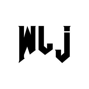 WLJ letter logo design for technology company. WLJ logo design black and white color combination. WLJ logo, WLJ vector, WLJ design, WLJ icon, WLJ alphabet. WLJ typography logo design.