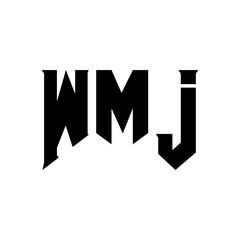 WMJ letter logo design for technology company. WMJ logo design black and white color combination. WMJ logo, WMJ vector, WMJ design, WMJ icon, WMJ alphabet. WMJ typography logo design.