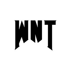 WNT letter logo design for technology company. WNT logo design black and white color combination. WNT logo, WNT vector, WNT design, WNT icon, WNT alphabet. WNT typography logo design.