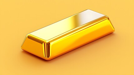 Gleaming Gold Bar with Detailed Engraving on Minimalist Pastel Background