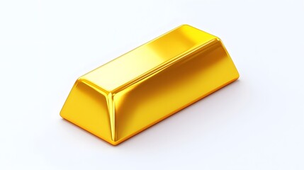 Polished Gold Bar with Minimalist Design on Plain Pastel Background