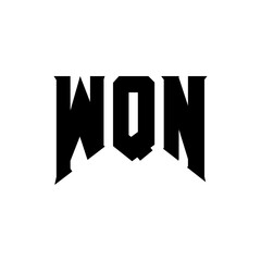 WQN letter logo design for technology company. WQN logo design black and white color combination. WQN logo, WQN vector, WQN design, WQN icon, WQN alphabet. WQN typography logo design.