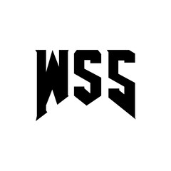 WSS letter logo design for technology company. WSS logo design black and white color combination. WSS logo, WSS vector, WSS design, WSS icon, WSS alphabet. WSS typography logo design.