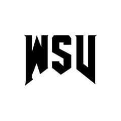 WSV letter logo design for technology company. WSV logo design black and white color combination. WSV logo, WSV vector, WSV design, WSV icon, WSV alphabet. WSV typography logo design.