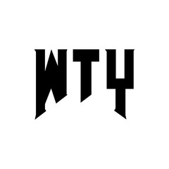 WTY letter logo design for technology company. WTY logo design black and white color combination. WTY logo, WTY vector, WTY design, WTY icon, WTY alphabet. WTY typography logo design.