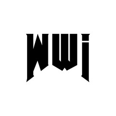 WWI letter logo design for technology company. WWI logo design black and white color combination. WWI logo, WWI vector, WWI design, WWI icon, WWI alphabet. WWI typography logo design.