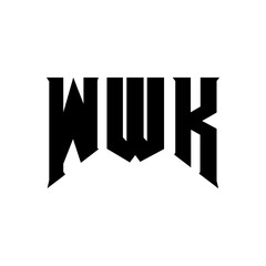 WWK letter logo design for technology company. WWK logo design black and white color combination. WWK logo, WWK vector, WWK design, WWK icon, WWK alphabet. WWK typography logo design.