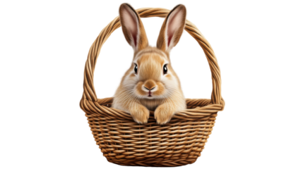brown rabbit in a basket