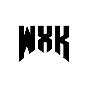 WXK letter logo design for technology company. WXK logo design black and white color combination. WXK logo, WXK vector, WXK design, WXK icon, WXK alphabet. WXK typography logo design.