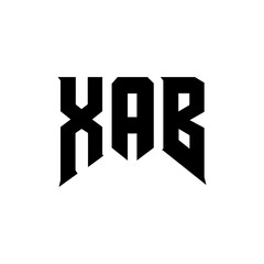 XAB letter logo design for technology company. XAB logo design black and white color combination. XAB logo, XAB vector, XAB design, XAB icon, XAB alphabet. XAB typography logo design.