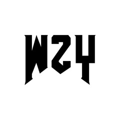 WZY letter logo design for technology company. WZY logo design black and white color combination. WZY logo, WZY vector, WZY design, WZY icon, WZY alphabet. WZY typography logo design.