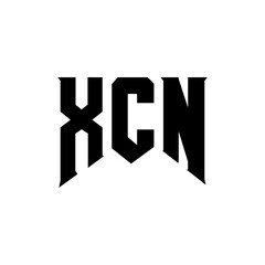 XCN letter logo design for technology company. XCN logo design black and white color combination. XCN logo, XCN vector, XCN design, XCN icon, XCN alphabet. XCN typography logo design.