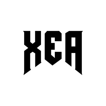 XEA letter logo design for technology company. XEA logo design black and white color combination. XEA logo, XEA vector, XEA design, XEA icon, XEA alphabet. XEA typography logo design.