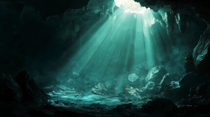 Fototapeta premium Cave Sunlight Rays Nature Majestic Cave