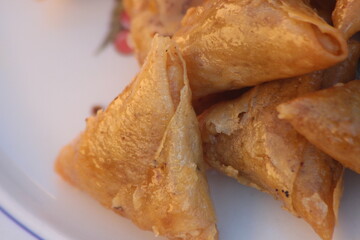 Briwat or Briouat Close Up, Traditional Moroccan Pastry