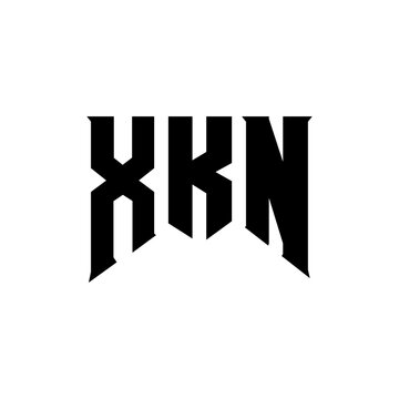 XKN letter logo design for technology company. XKN logo design black and white color combination. XKN logo, XKN vector, XKN design, XKN icon, XKN alphabet. XKN typography logo design.
