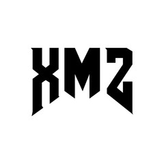 XMZ letter logo design for technology company. XMZ logo design black and white color combination. XMZ logo, XMZ vector, XMZ design, XMZ icon, XMZ alphabet. XMZ typography logo design.