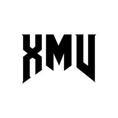 XMV letter logo design for technology company. XMV logo design black and white color combination. XMV logo, XMV vector, XMV design, XMV icon, XMV alphabet. XMV typography logo design.