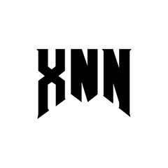 XNN letter logo design for technology company. XNN logo design black and white color combination. XNN logo, XNN vector, XNN design, XNN icon, XNN alphabet. XNN typography logo design.