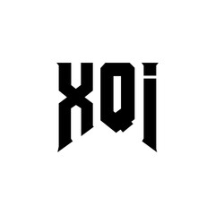 XQI letter logo design for technology company. XQI logo design black and white color combination. XQI logo, XQI vector, XQI design, XQI icon, XQI alphabet. XQI typography logo design.