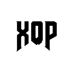 XQU letter logo design for technology company. XQU logo design black and white color combination. XQU logo, XQU vector, XQU design, XQU icon, XQU alphabet. XQU typography logo design.