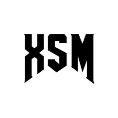 XSM letter logo design for technology company. XSM logo design black and white color combination. XSM logo, XSM vector, XSM design, XSM icon, XSM alphabet. XSM typography logo design.