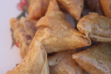 Briwat or Briouat Close Up, Traditional Moroccan Pastry