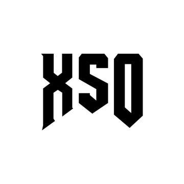 XSO letter logo design for technology company. XSO logo design black and white color combination. XSO logo, XSO vector, XSO design, XSO icon, XSO alphabet. XSO typography logo design.