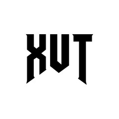 XUT letter logo design for technology company. XUT logo design black and white color combination. XUT logo, XUT vector, XUT design, XUT icon, XUT alphabet. XUT typography logo design.