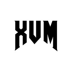 XVM letter logo design for technology company. XVM logo design black and white color combination. XVM logo, XVM vector, XVM design, XVM icon, XVM alphabet. XVM typography logo design.