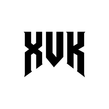 XVK letter logo design for technology company. XVK logo design black and white color combination. XVK logo, XVK vector, XVK design, XVK icon, XVK alphabet. XVK typography logo design.