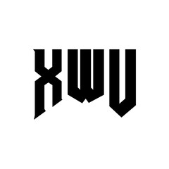 XWU letter logo design for technology company. XWU logo design black and white color combination. XWU logo, XWU vector, XWU design, XWU icon, XWU alphabet. XWU typography logo design.