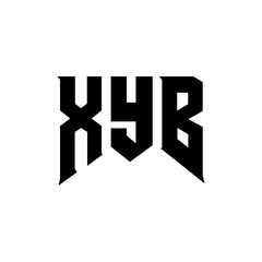 XYB letter logo design for technology company. XYB logo design black and white color combination. XYB logo, XYB vector, XYB design, XYB icon, XYB alphabet. XYB typography logo design.