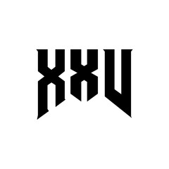 XXV letter logo design for technology company. XXV logo design black and white color combination. XXV logo, XXV vector, XXV design, XXV icon, XXV alphabet. XXV typography logo design.