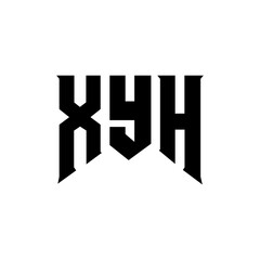 XYH letter logo design for technology company. XYH logo design black and white color combination. XYH logo, XYH vector, XYH design, XYH icon, XYH alphabet. XYH typography logo design.