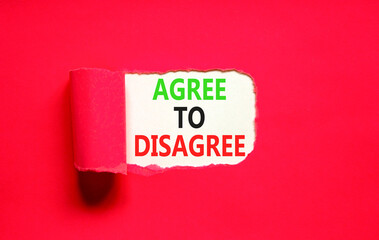 Agree to disagree symbol. Concept words Agree to disagree on beautiful white paper. Beautiful red paper background. Business and agree to disagree concept. Copy space.