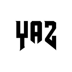 YAZ letter logo design for technology company. YAZ logo design black and white color combination. YAZ logo, YAZ vector, YAZ design, YAZ icon, YAZ alphabet. YAZ typography logo design.