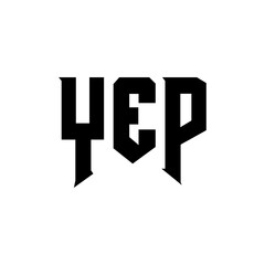 YEP letter logo design for technology company. YEP logo design black and white color combination. YEP logo, YEP vector, YEP design, YEP icon, YEP alphabet. YEP typography logo design.