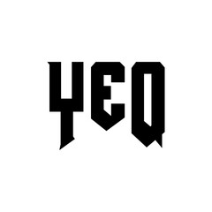 YEQ letter logo design for technology company. YEQ logo design black and white color combination. YEQ logo, YEQ vector, YEQ design, YEQ icon, YEQ alphabet. YEQ typography logo design.